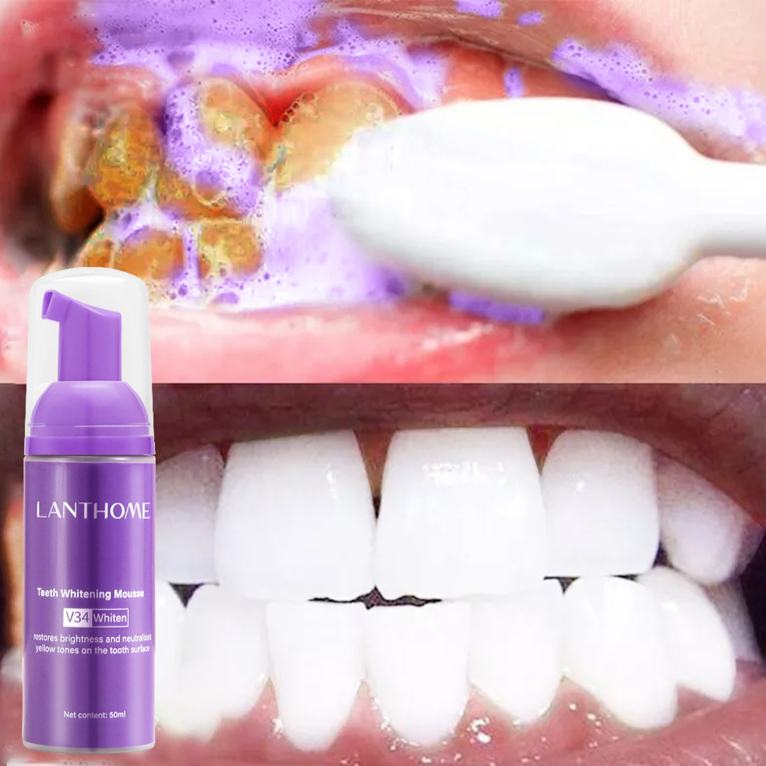 Teeth Whitening Mousse - Mousse de blanchiment des dents V34,