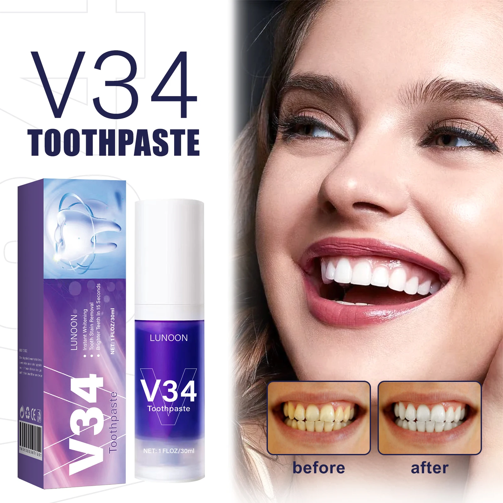 Teeth Whitening Mousse - Dentifrice Mousse 50ml, nettoyage des dents,
